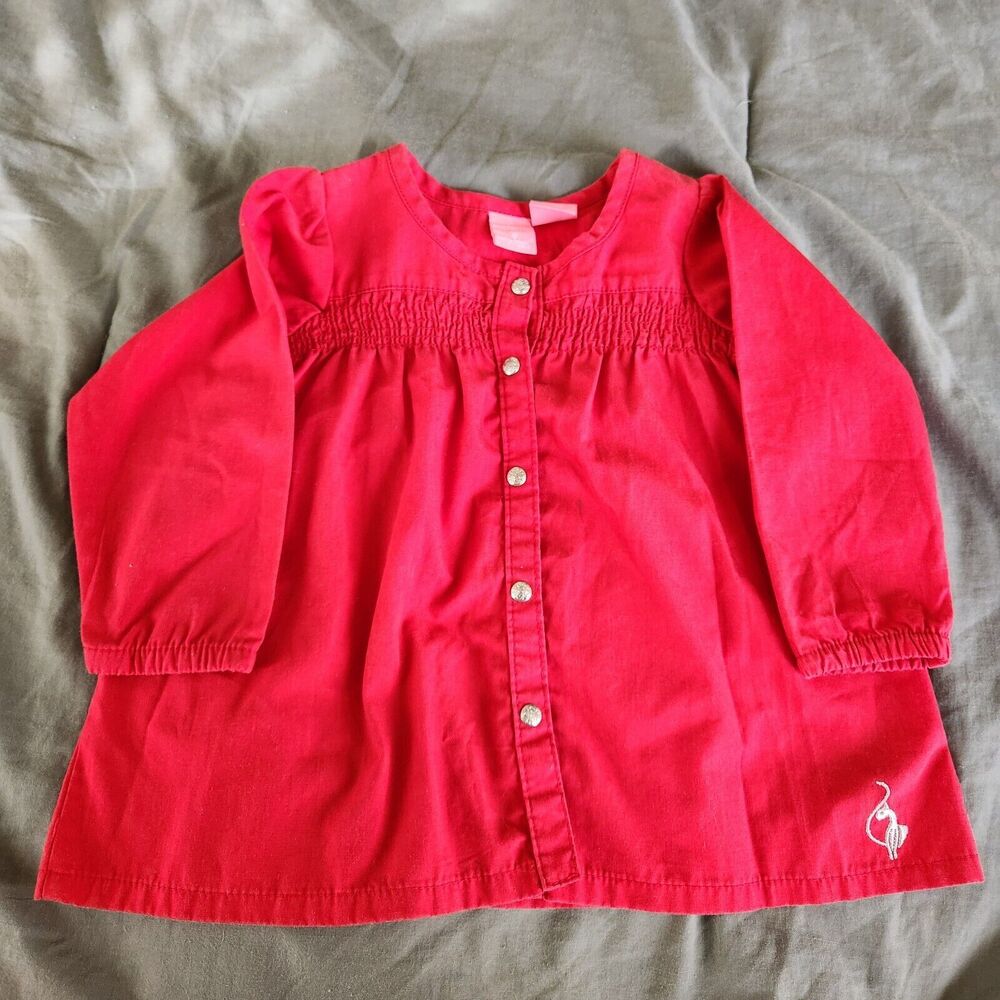 VTG Y2K Baby Phat Toddler Top 24M Red Embroidered Logo Holiday
